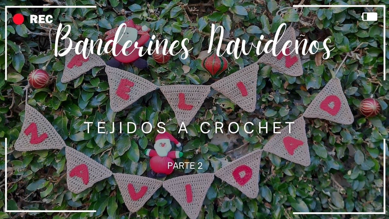 Unión de los banderines a crochet. PARTE 2