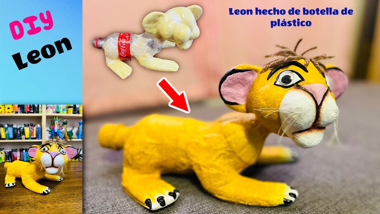 DIY como hacer un LEON || hecho con  botellas de plástico