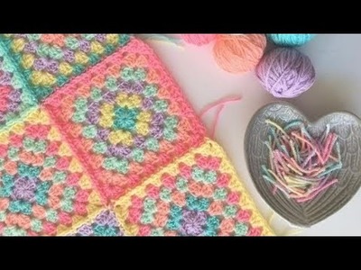 Cómo unir granny square o cuadros de crochet de una sola vuelta