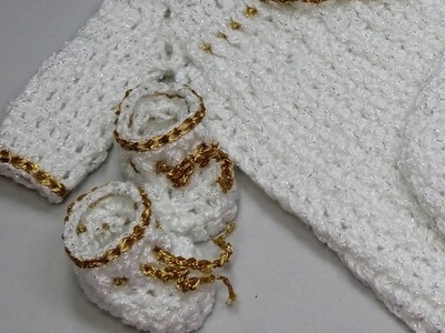 ????#comotejer Ropón para niño Dios a crochet PARTE 4(zapatitos) #tejido ‼️ Tejiendo con Hilda Rosa ????