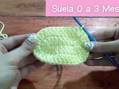 Crochet Suela de Escarpines o Zapatitos 0 a 3 meses - Paso a Paso