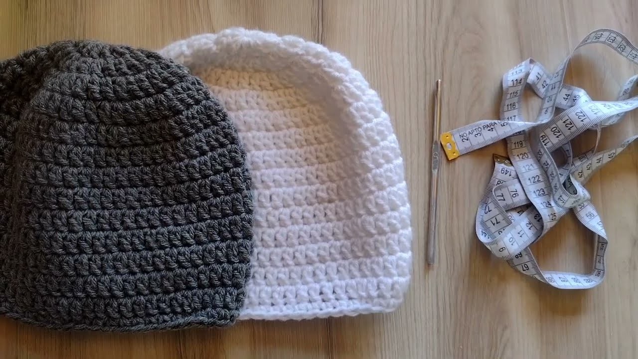 Gorro tejido al crochet para adolescentes o adultos pequeños, fácil con medidas en cm