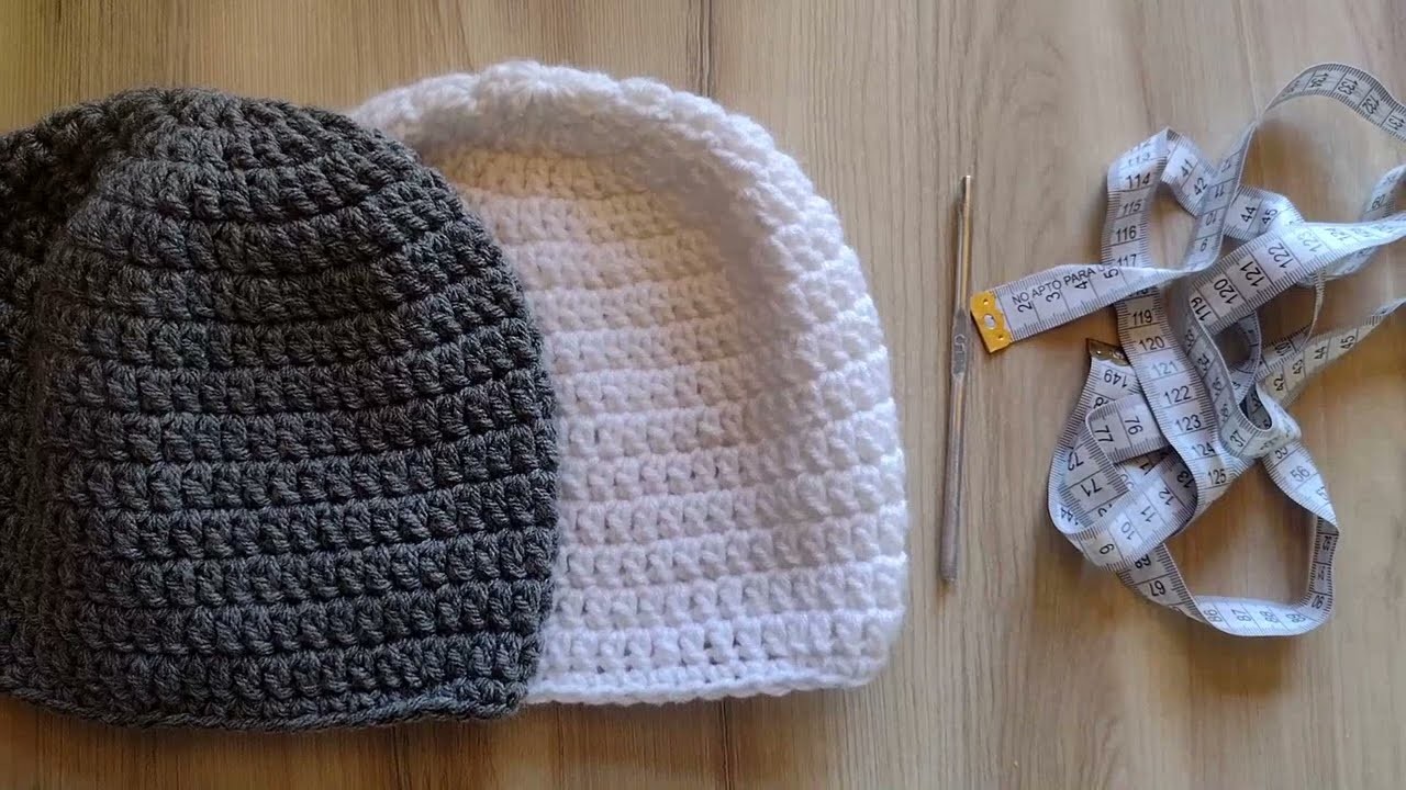 Gorro tejido al crochet para mujer (adulto mediano) , fácil con medidas en cm