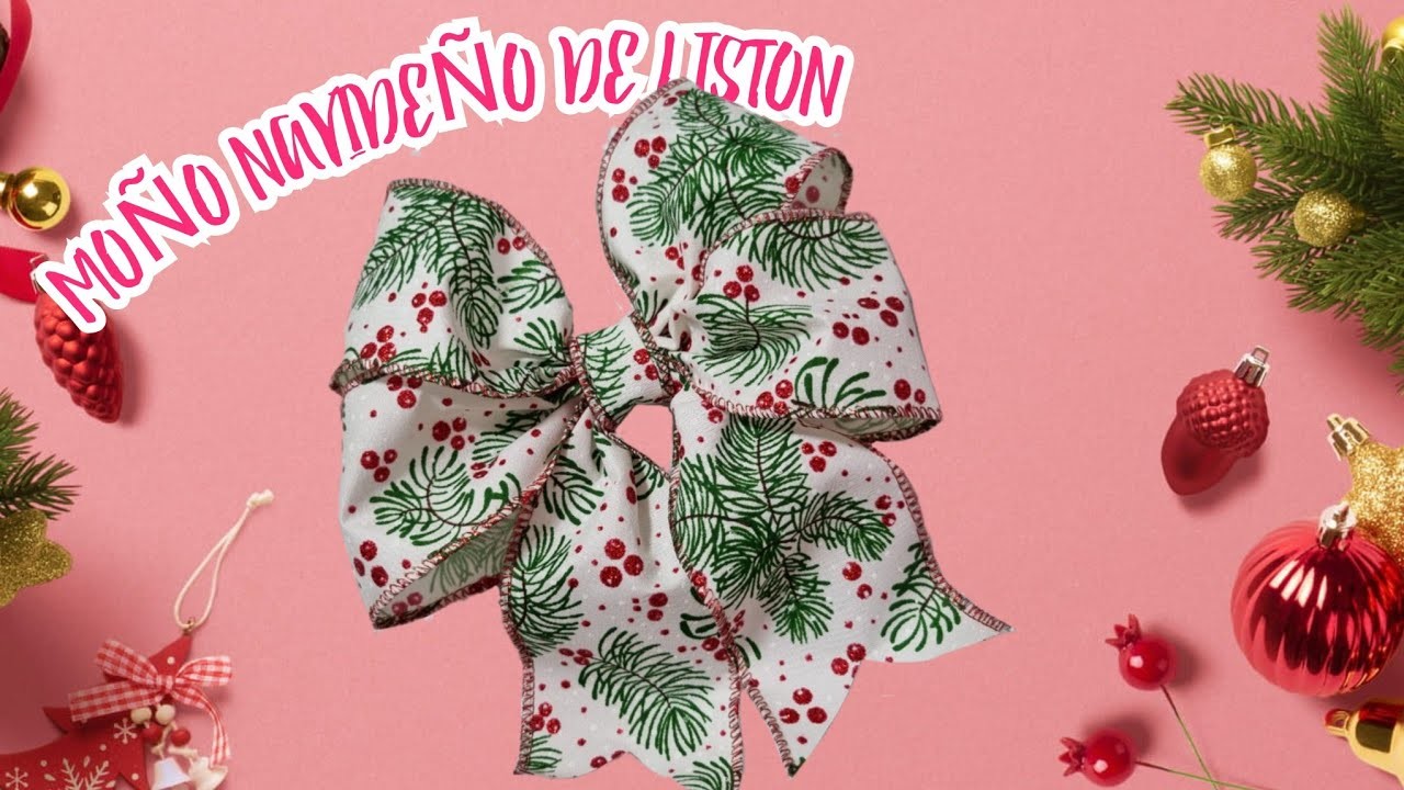 ????COMO HACER UN MOÑO DE NAVIDAD CON LISTON NAVIDEÑO????