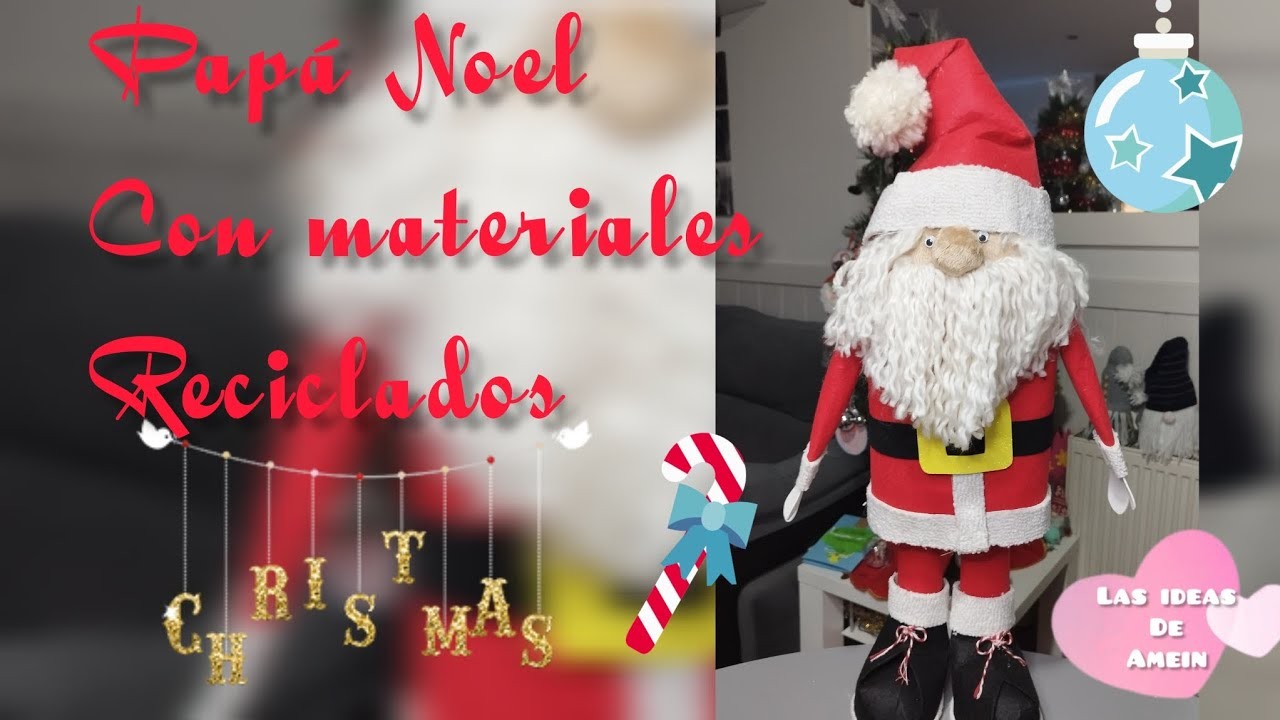 #diy Papá Noel, hecho con materiales reciclados ????