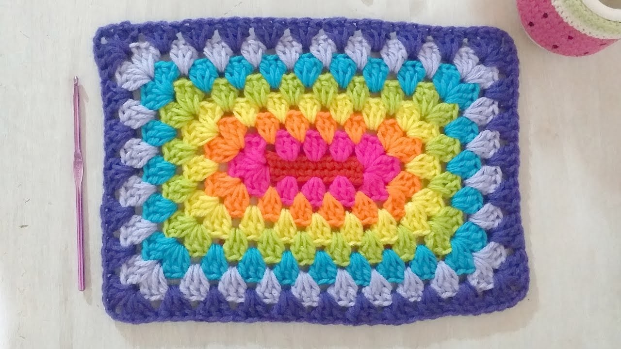 Aprende a tejer Rectángulo tejido a Crochet - Paso a Paso