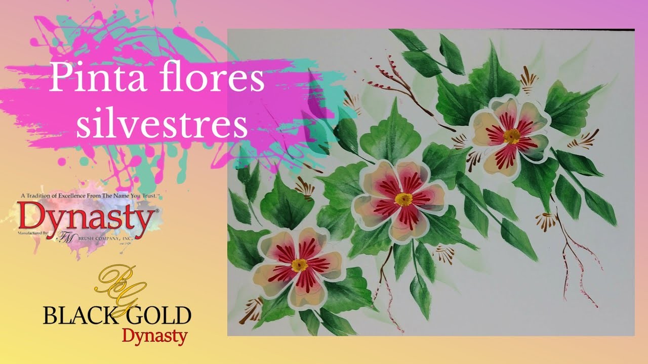 Disfruta pintando flores silvestres en pinceladas. Enjoy painting wild flowers in brushstrokes.