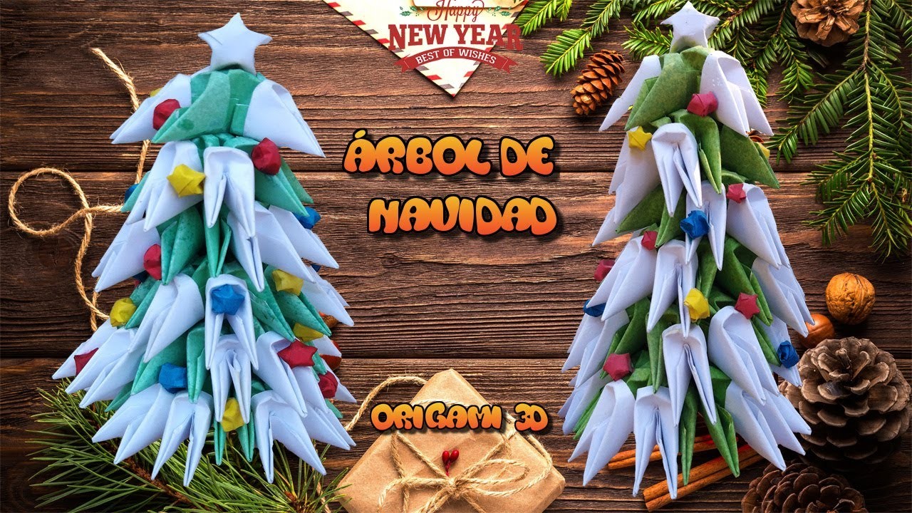 El Mejor árbol de Navidad ????de Origami 3d. Hecho de papel | Tutorial paso a paso