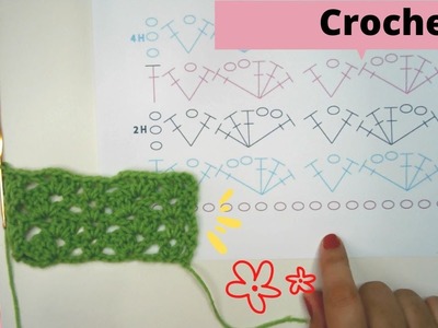 Clase 10. Aprende a  leer patrones de crochet: Patrones lineales #crochet #crochetparaprincipiantes