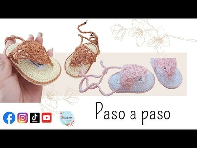 Sandalias de bebe a crochet paso a paso en español PATTERNS