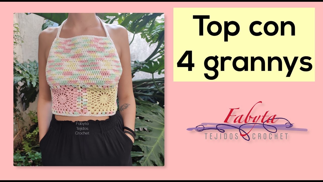 Top en crochet con 4 grannys