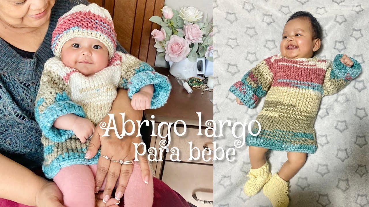 Abrigo largo para bebe Agujas y crochet #tejidosbebe #crochet