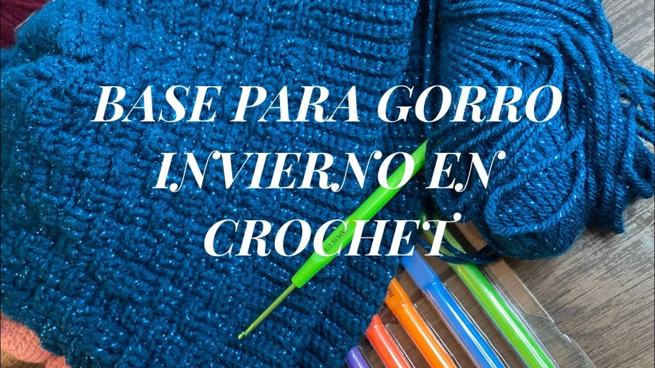 BASE PARA GORRO DE INVIERNO EN CROCHET ???? En medio punto o punto bajo.