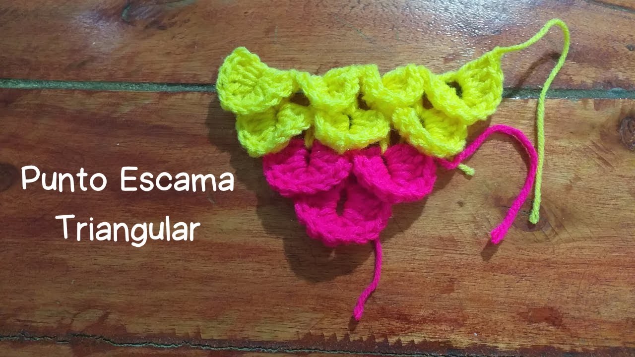 Crochet Punto Escama o Cocodrilo Triangular - Paso a Paso