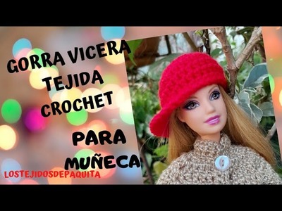 Gorra Vicera Tejida a Crochet para Muñeca Fácil