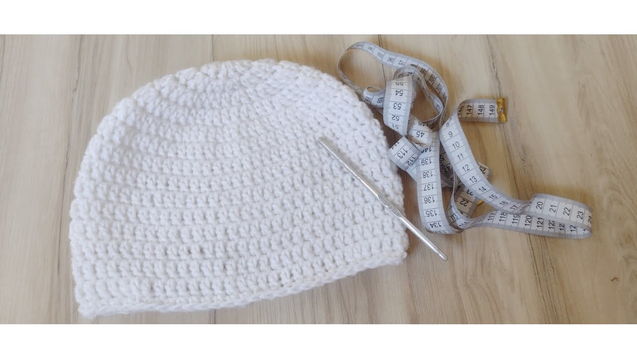 Gorro a crochet fácil para 7 a 8 años con medidas en cm ❤️