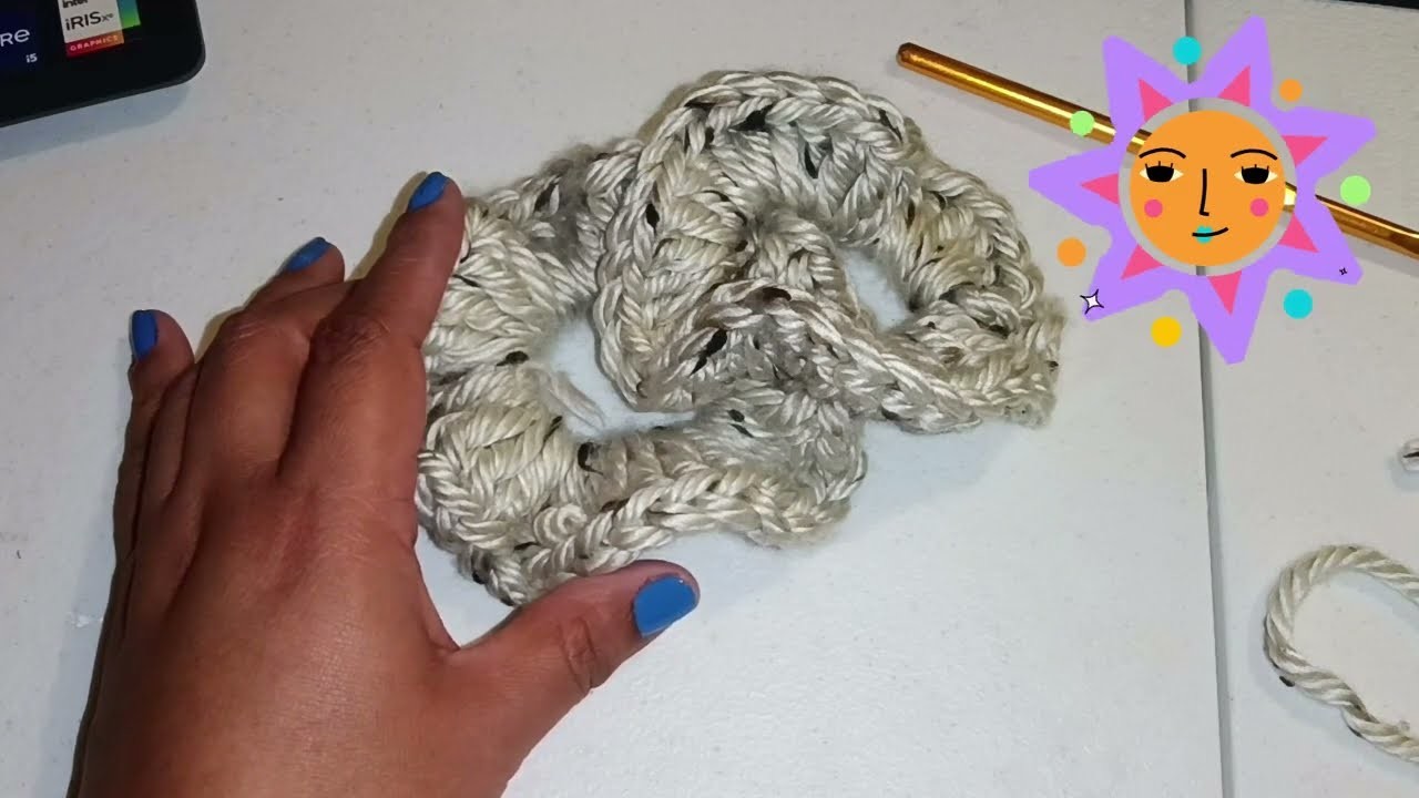 Scrunchie  tejida a crochet para el cabello. tutorial paso a paso