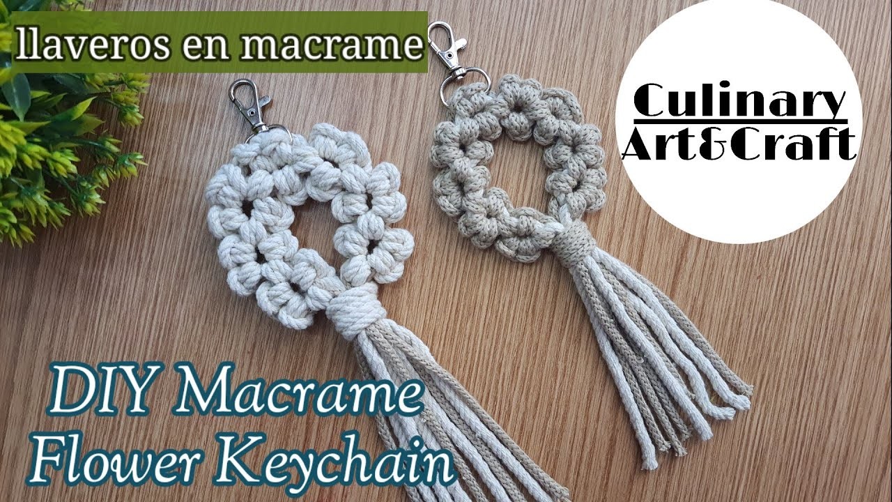 DIY Macrame Flower Keychain | Easy Macrame Keychain Tutorial | llaveros en macrame | Macrame Flower