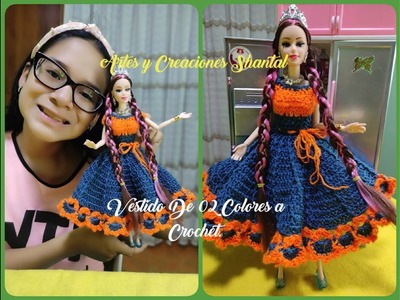 Hermoso Vestido De 02 Colores a Crochet.