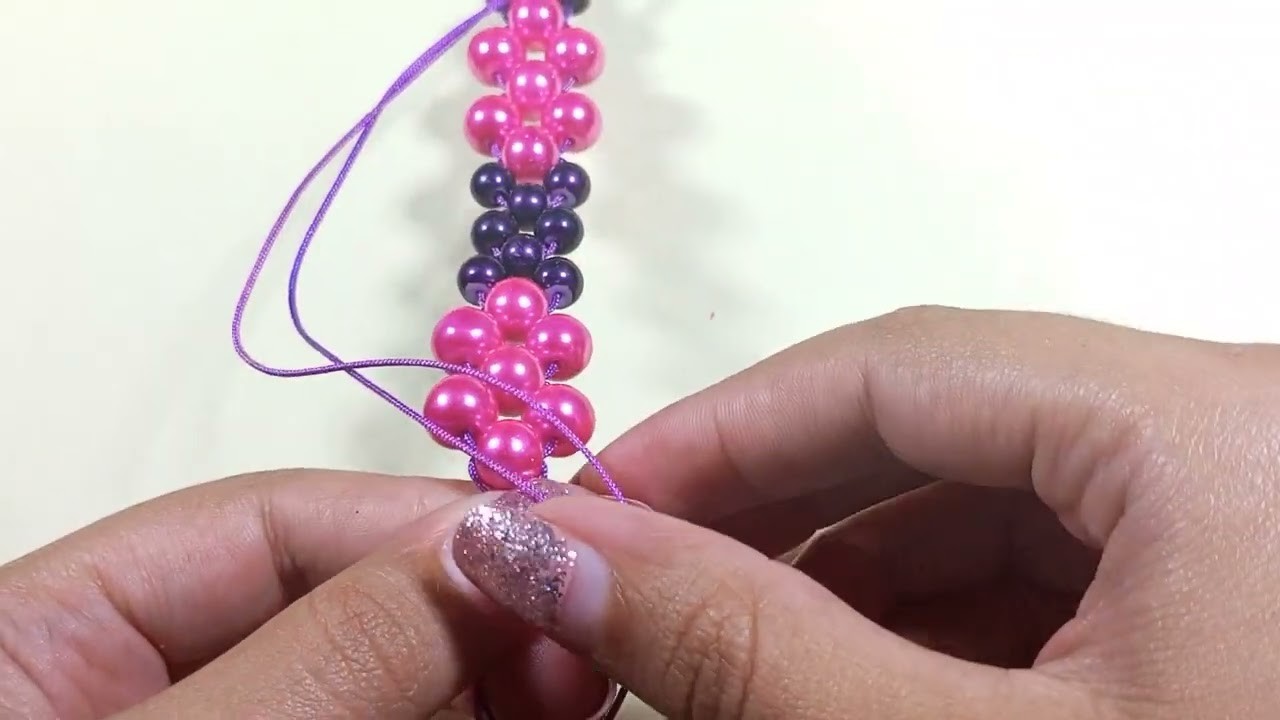 Tutorial de Pulsera de Perlas de colores hermosa DIY