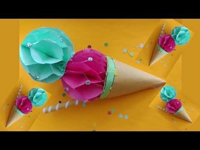 Cómo hacer un helado de papel [Tutorial paso a paso] paper ice cream #origami #manualidades #arte