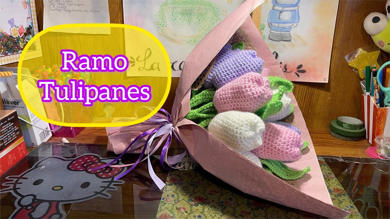 #RAMO TULIPANES????#Amigurumis#No es mío el patrón#Proceso#Subtítulos#Tejidos en ganchillo