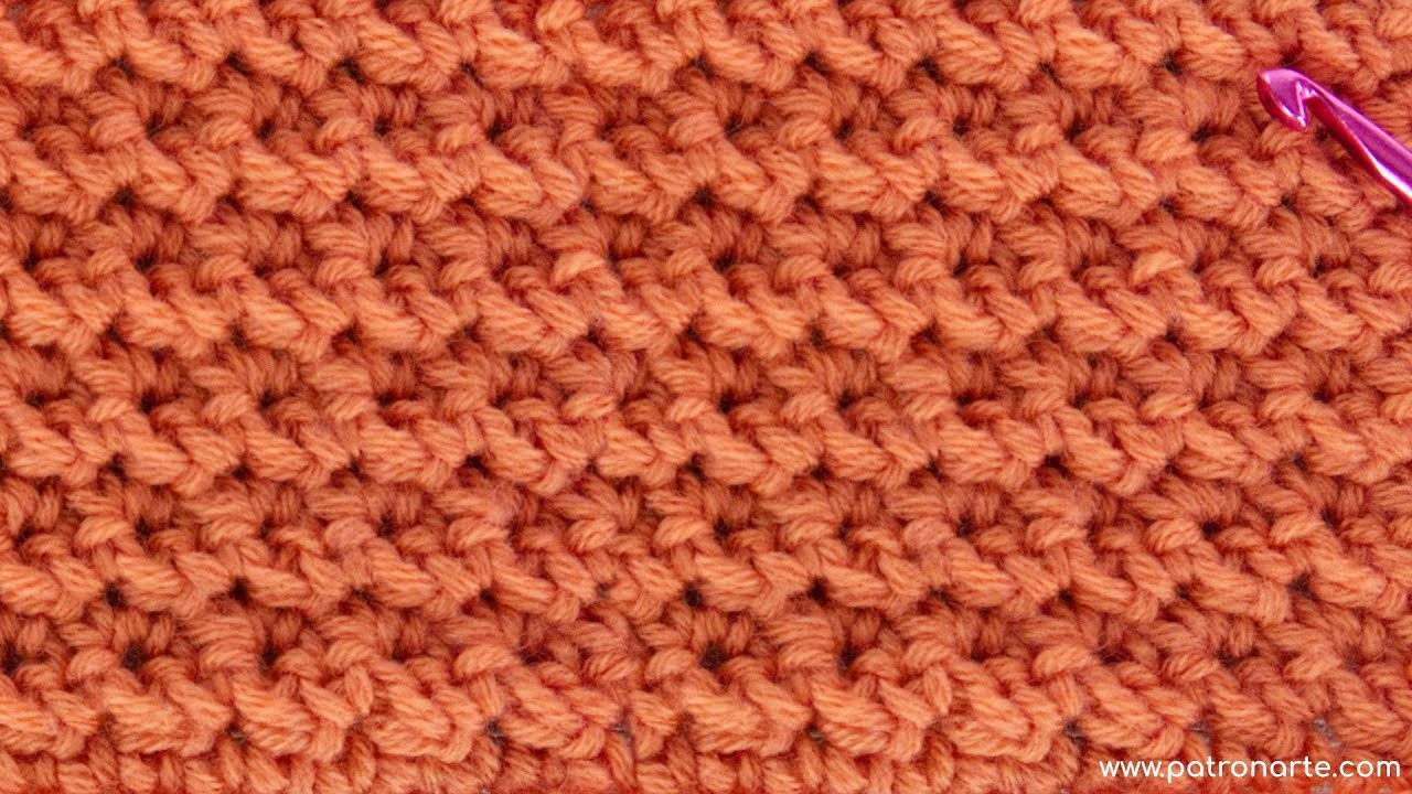 Punto Frambuesa de Crochet Ganchillo Fácil con Solo 1 Repetición Enseño Aumentos y Disminuciones