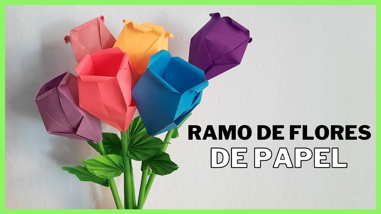 ⩥ RAMO DE FLORES DE PAPEL ????| Tutorial PASO A PASO✅