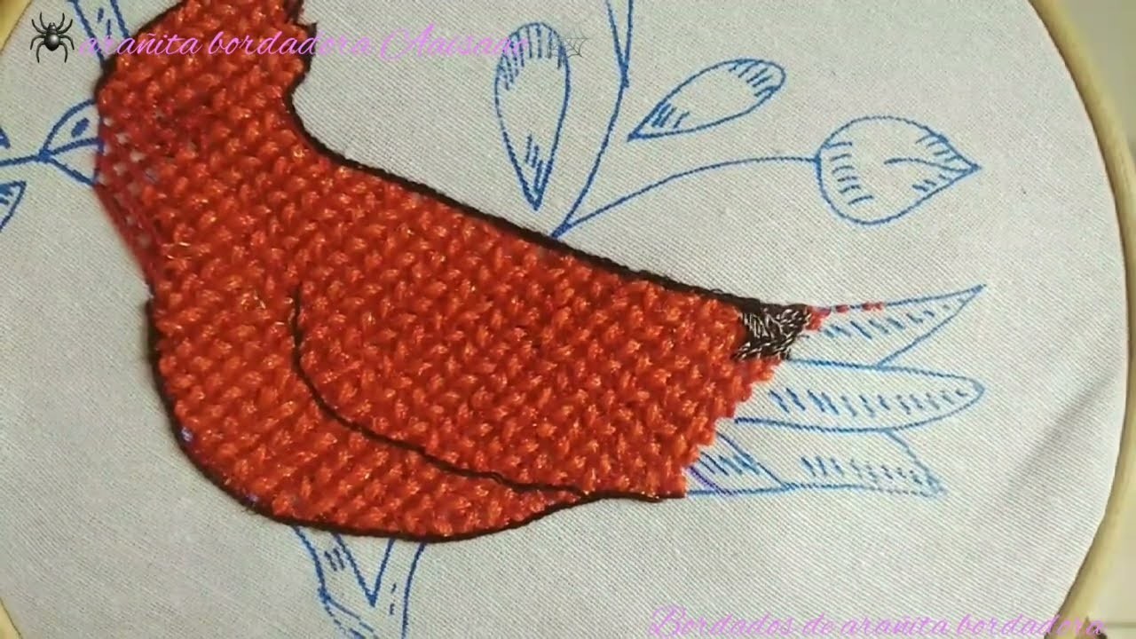 Bordado para aves: pajaritos, loros, pavos, paloma, perico, gallina o pollito. Hand Embroidery Bird