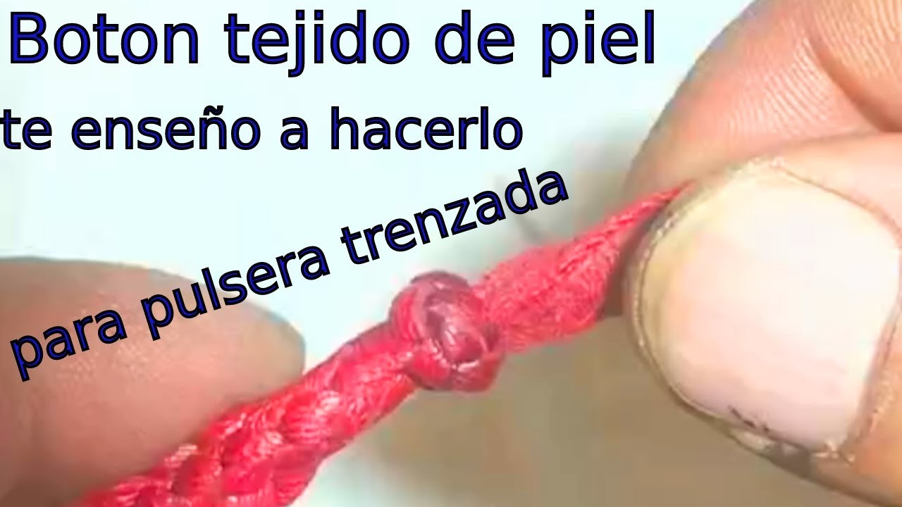 Boton tejido para pulseras de piel de 8 correas, (tientos o tiretas)