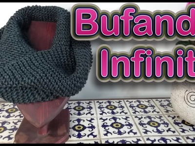 Bufanda infinita doble vuelta | Cuello infinito en 2 agujas - Punto bobo, Santa Clara o gusanitos.