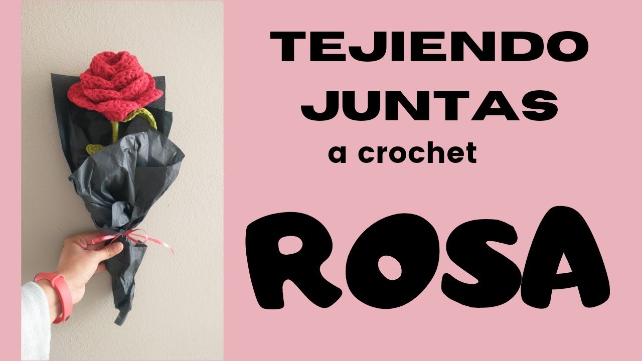 FACIL ROSA A CROCHET!! CON SOLO 25 GRS. DE LANA!! . . . SUPER EASY CROCHET ROSE. . (ENGLISH SUB)