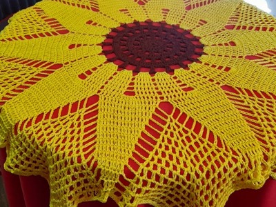 Girasol tejido a crochet *flores de ganchillo paso a paso *mantel centro de mesa *decoración hogar.