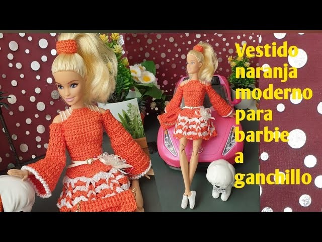 Modelito nuevo para nuestras #barbies precioso vestido de manga campana ????????