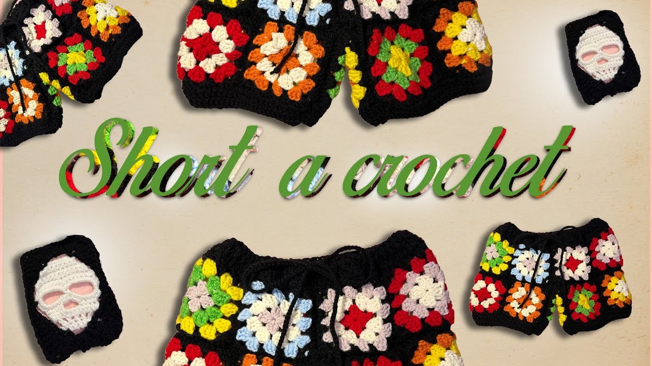 SHORT WITH GRANNY SQUARE. SHORT A CROCHET . TUTORIAL. PASO A PASO #crochet #crochettutorial