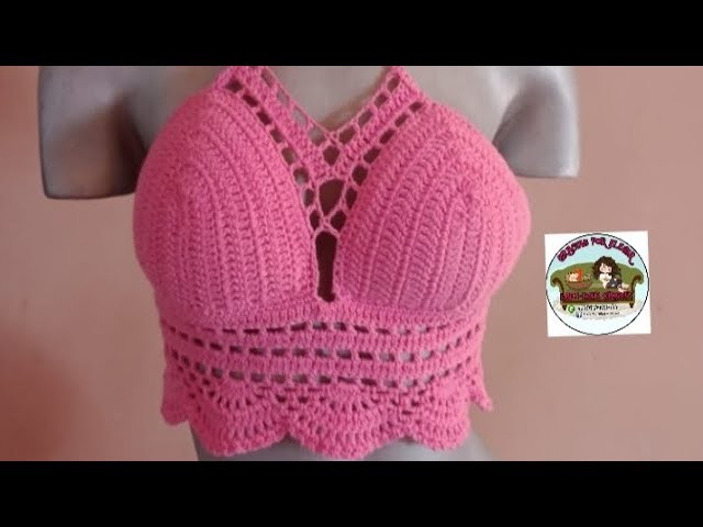 TOP CON ABANICO TEJIDO A CROCHET.  PASO A PASO