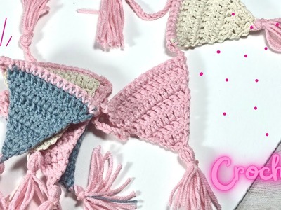 Banderín tejido al crochet con punto vareta muy fácil y hermoso