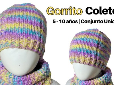 Gorrito Coletero a dos agujas de 5 a 10 años – Aprende a tejer ropas originales a Palitos