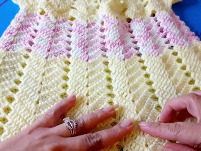 Parte final de vestido para bebé de 6 a 12 meses tejido a crochet