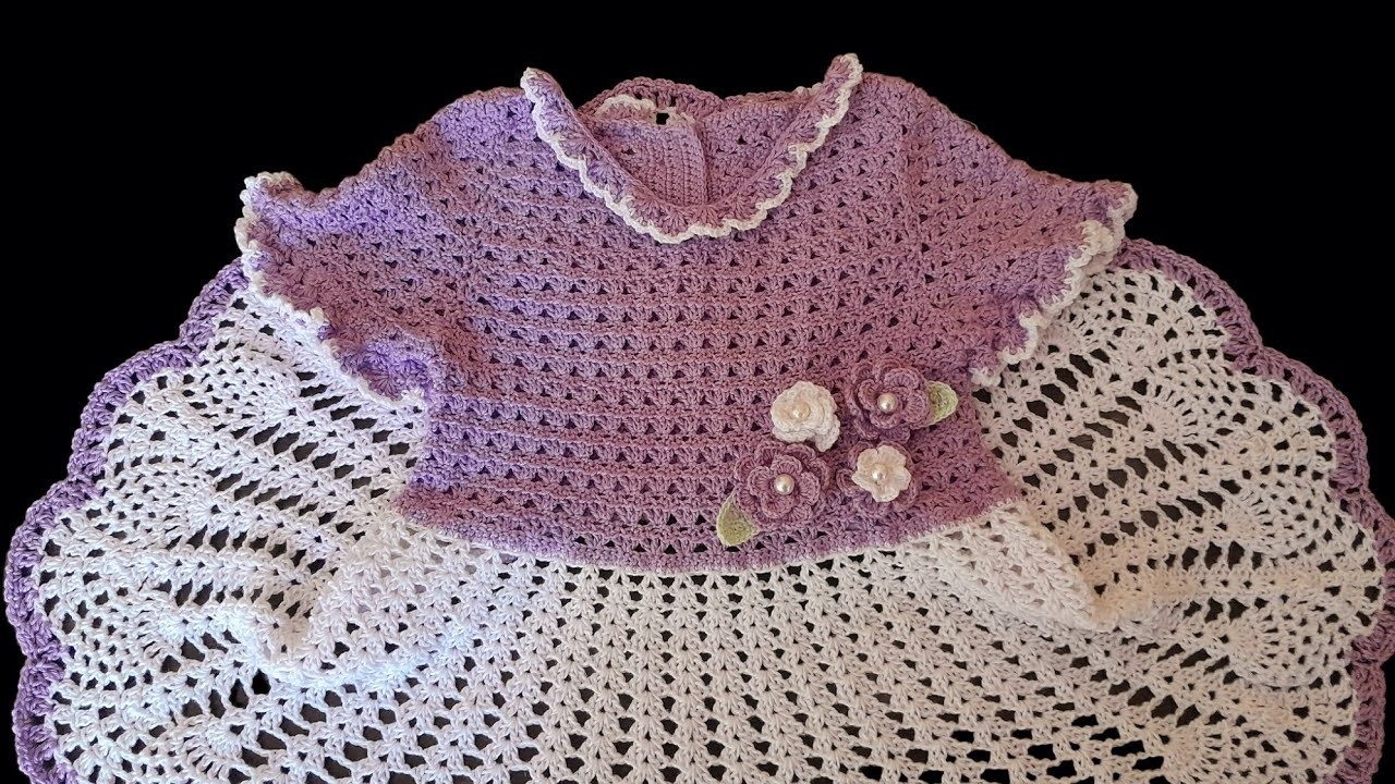 HTM canesu o blusita tejida a crochet para vestido de bebe