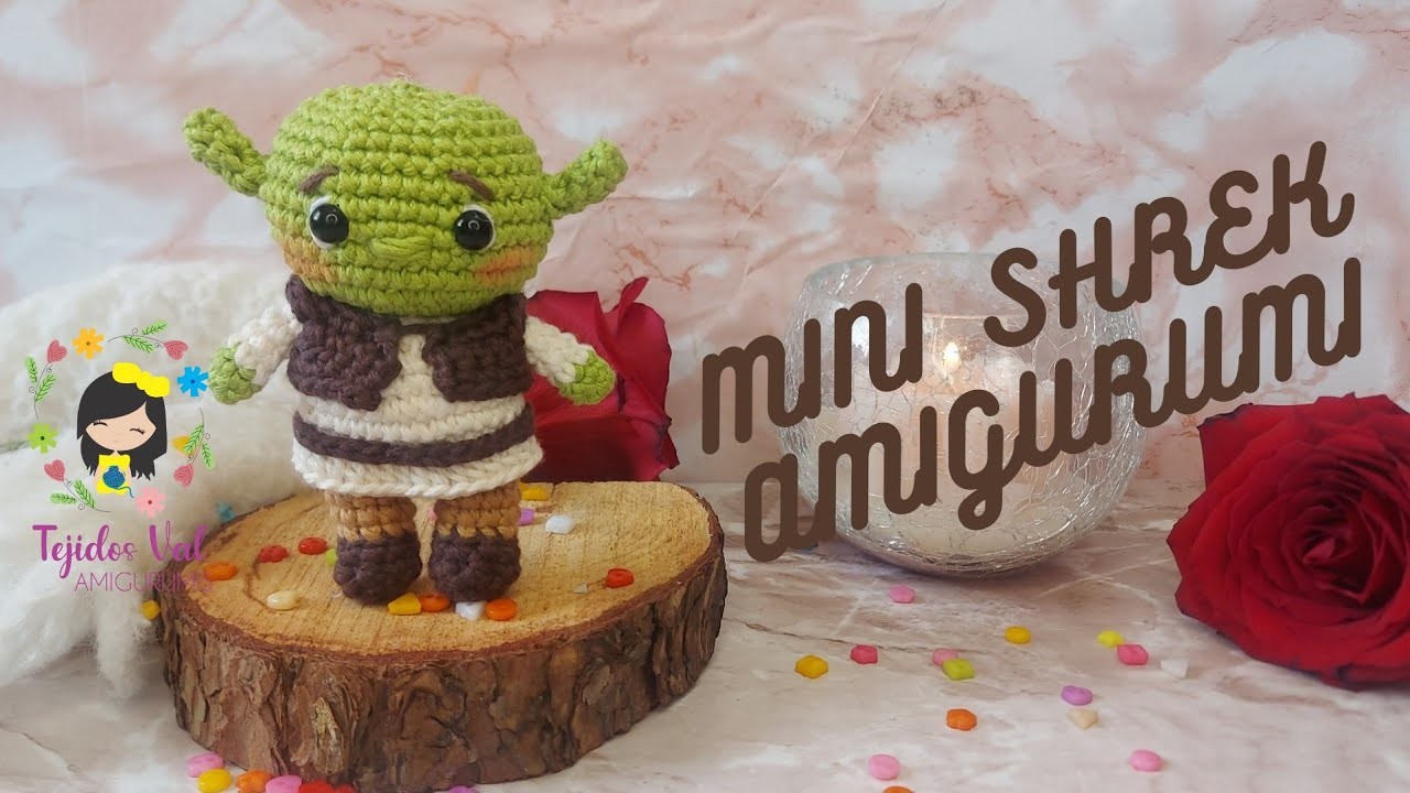 Mini Shrek Amigurumi. Shrek a crochet. Tejidos Val