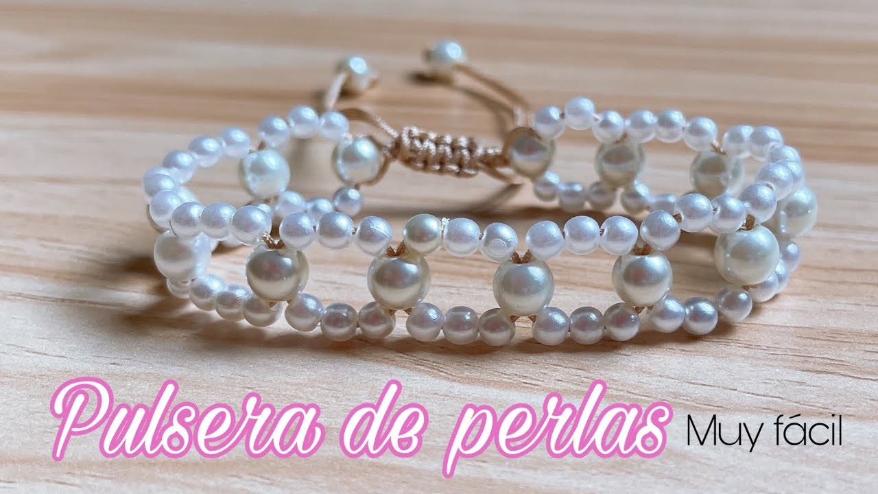 Pulsera de hilo con perlas. string bracelet with pearls ✨