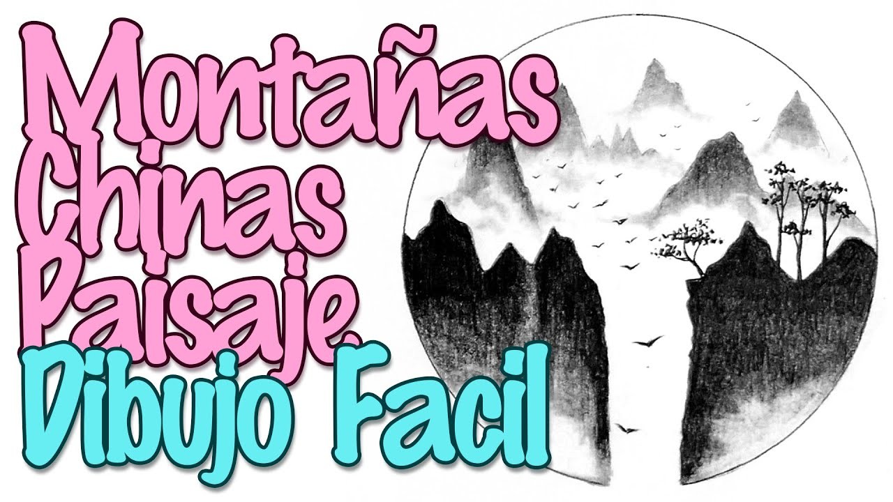 Como Dibujar Montañas Chinas con Nubes | Dibujo Fácil