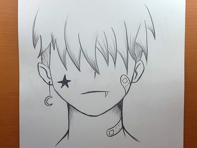 Dibujo de anime fácil | cómo dibujar anime chico vampiro paso a paso | | Dibujar anime un lapiz