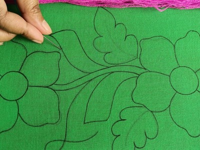Hand Embroidery Nokshi Katha Stitch Tutorial #355 ,নকশীকাঁথা সেলাই ফোড়.হাতের সেলাই,नक्शी कंठा डिजाइन