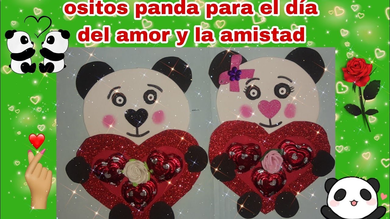 ????❤️COMO hacer lindos osos panda de fomi???? MANUALIDADES para San Valentín ❤️❤️