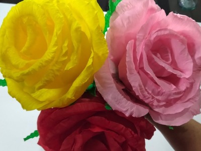 Cómo hacer rosas de papel crepé fácil y quedan hermosas