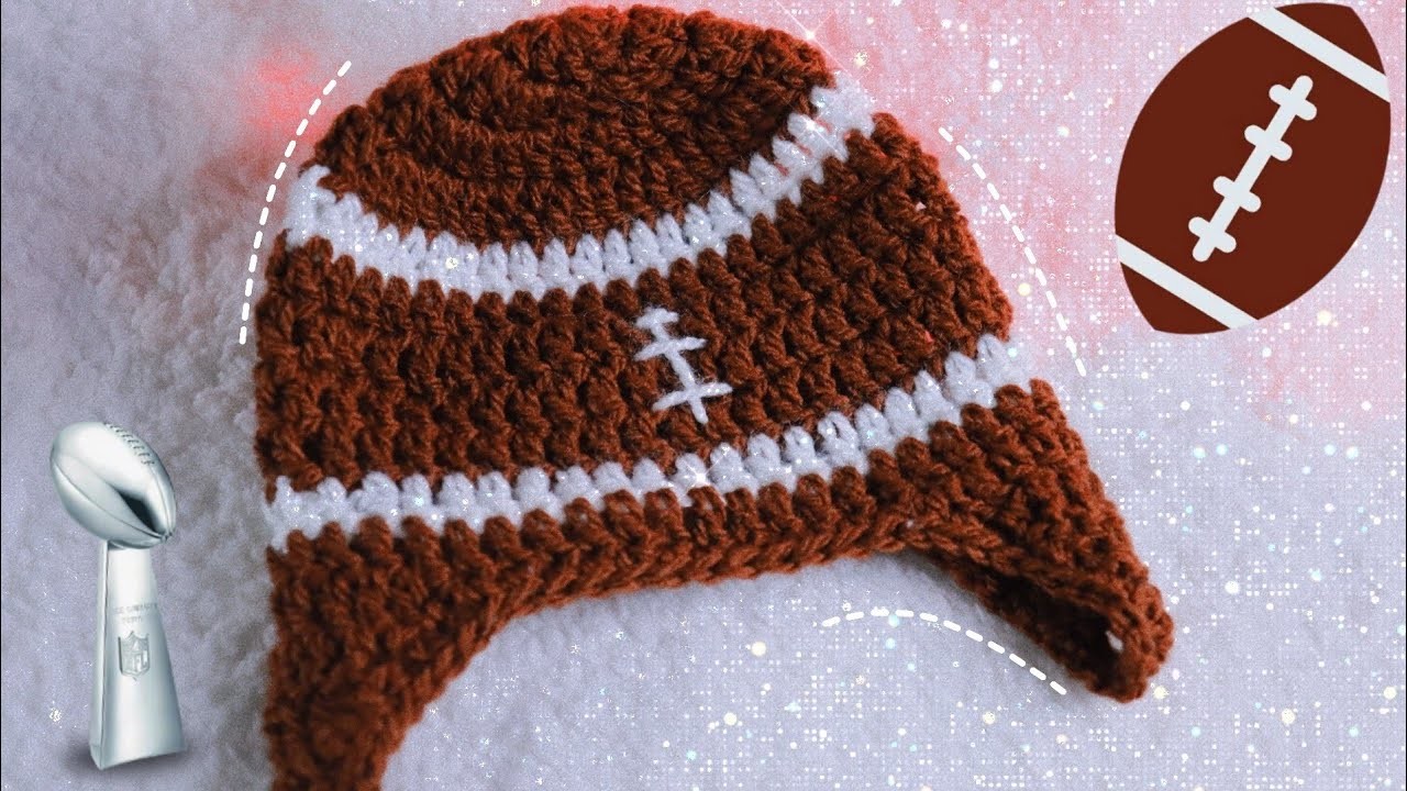 Gorro de Futbol Americano a Crochet de 0 a 3 meses