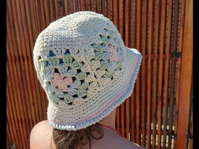 Sombrero granny a crochet (Sin costuras!)