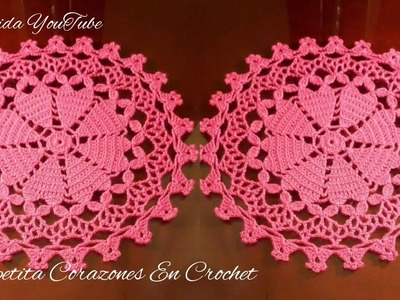 Carpetita Con Corazones En Crochet